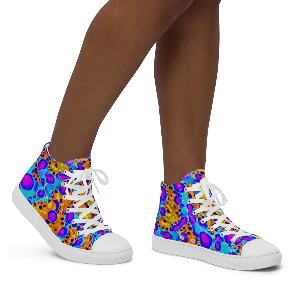 Bubble Reactor on Women's High Top Canvas Shoes — Right