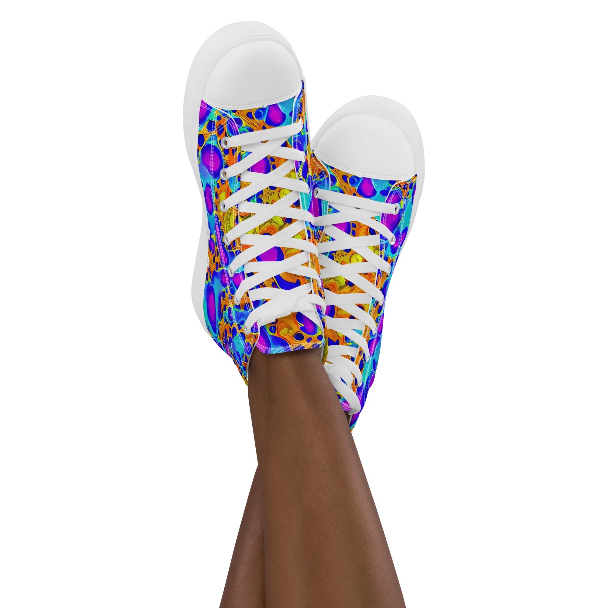 Bubble Reactor on Women's High Top Canvas Shoes — Front