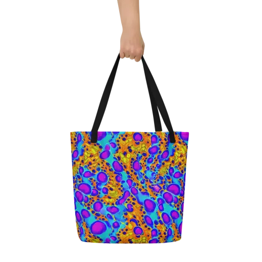 Bubble Reactor on a Large Tote Bag W/ Pocket