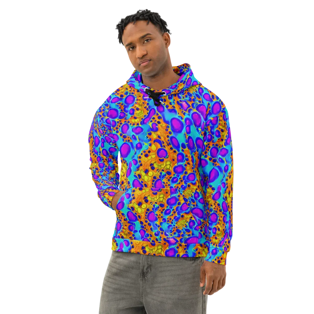 Bubble Reactor on Cotton Hoodie — Left Front