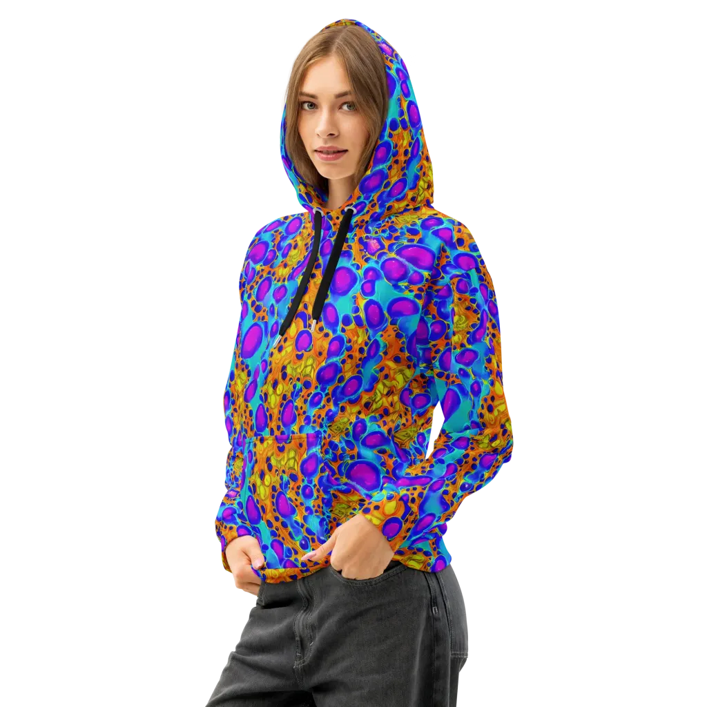 Bubble Reactor on Cotton Hoodie — Left Front