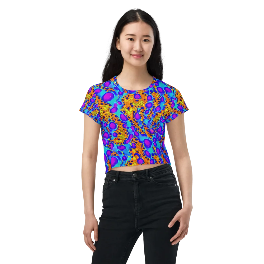 Bubble Reactor on Crop Tee — Front