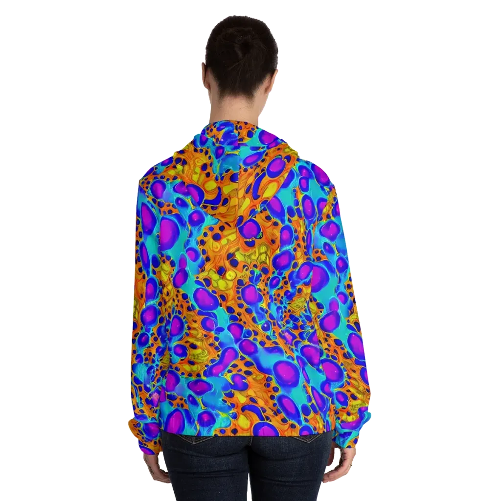 Bubble Reactor on Women's Full-Zip Hoodie — Back On Person