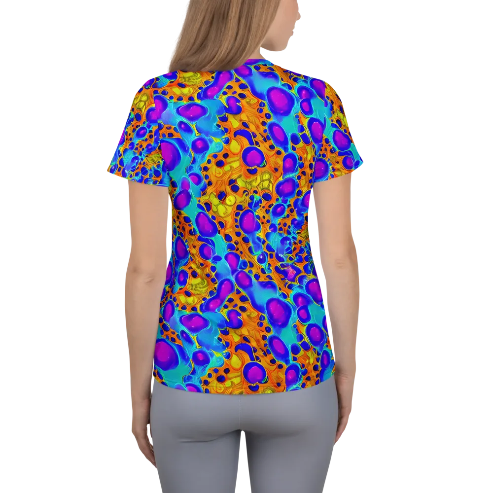 Bubble Reactor on Women's Athletic T-Shirt — Back