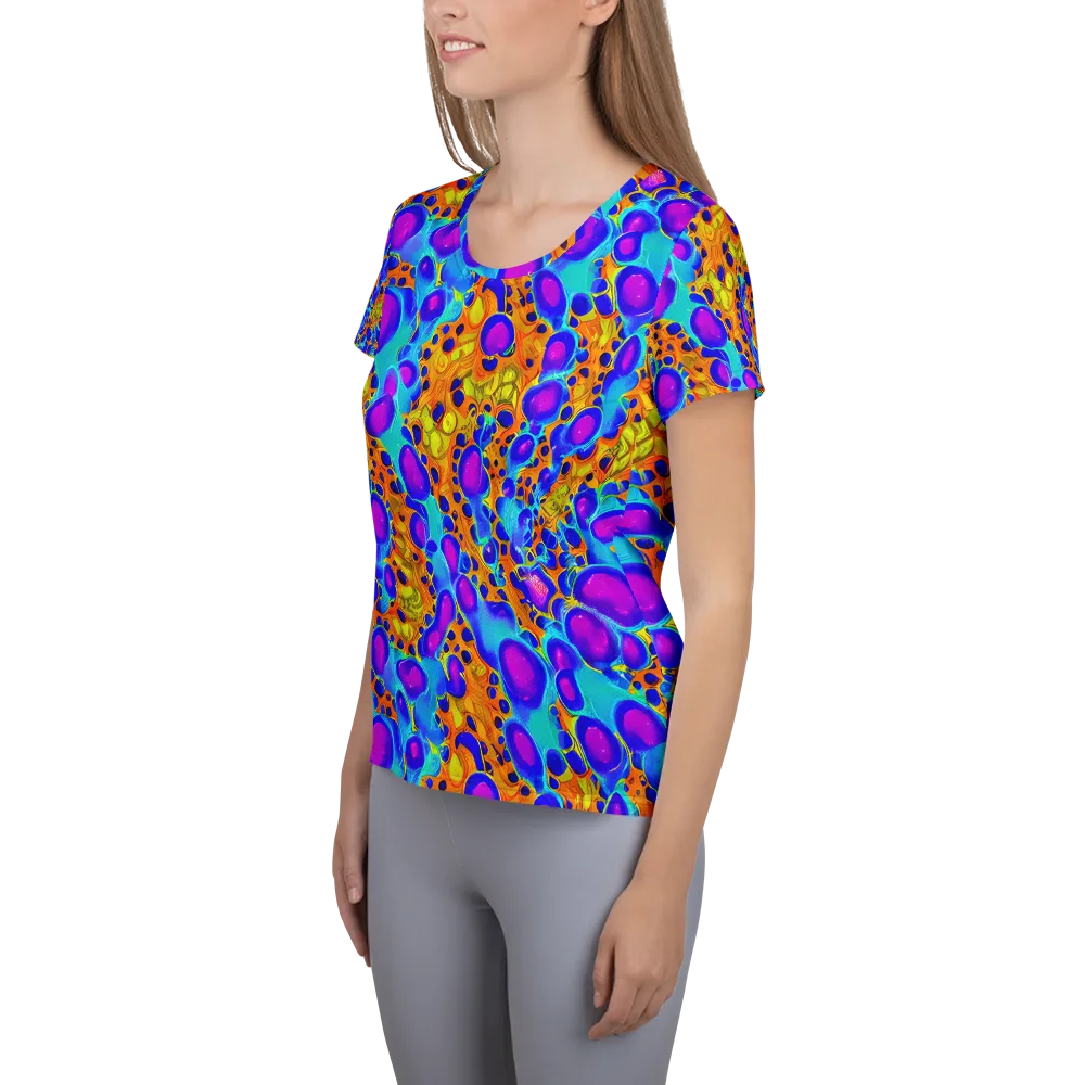 Bubble Reactor on Women's Athletic T-Shirt — Left
