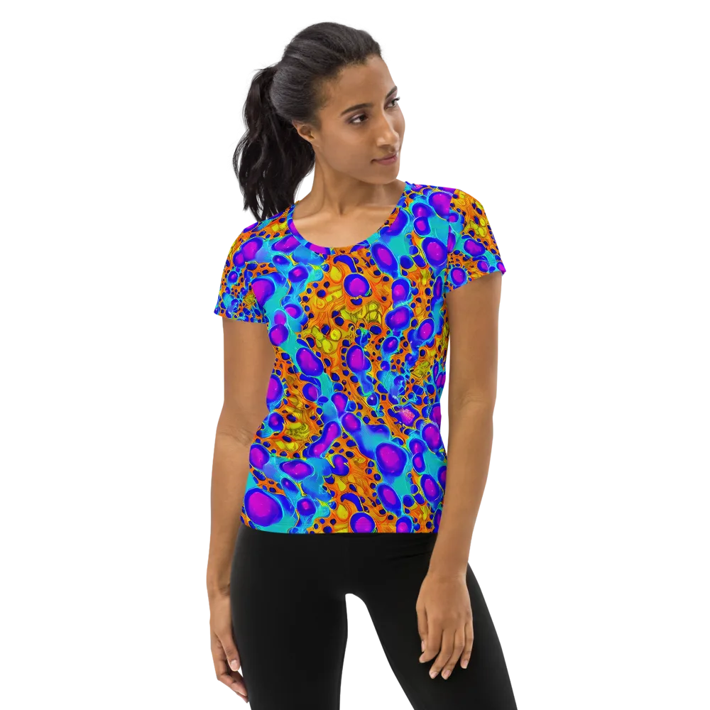 Bubble Reactor on Women's Athletic T-Shirt — Front