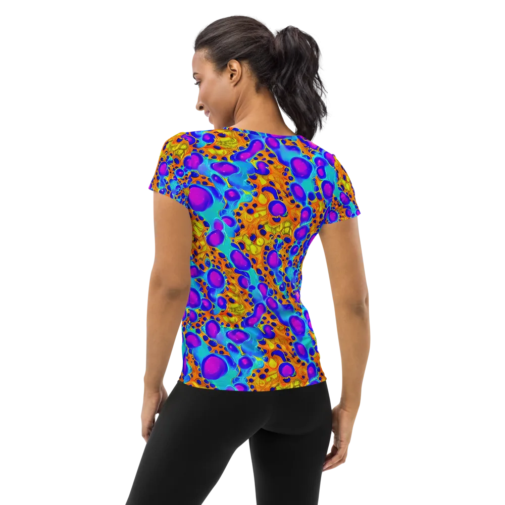 Bubble Reactor on Women's Athletic T-Shirt — Back
