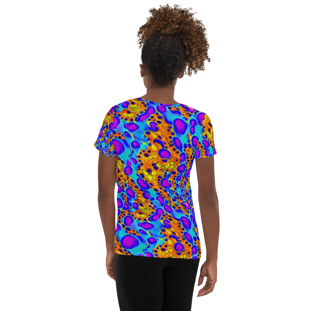 Bubble Reactor on Women's Athletic T-Shirt — Back