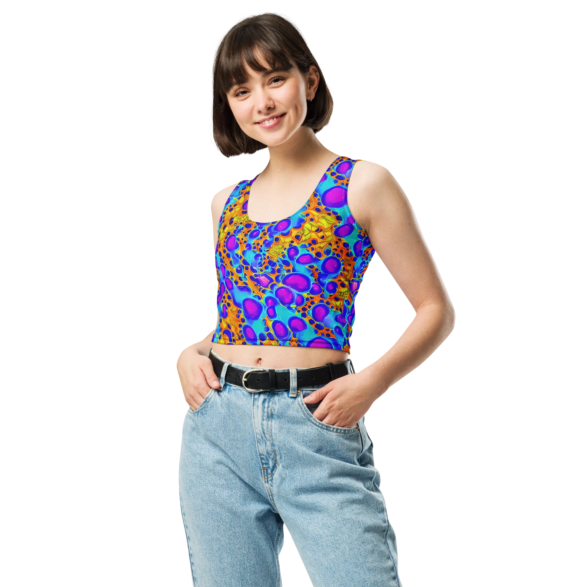 Bubble Reactor on Crop Top — Front