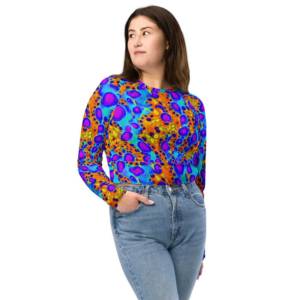 Bubble Reactor on Long Sleeve Crop Top — Front