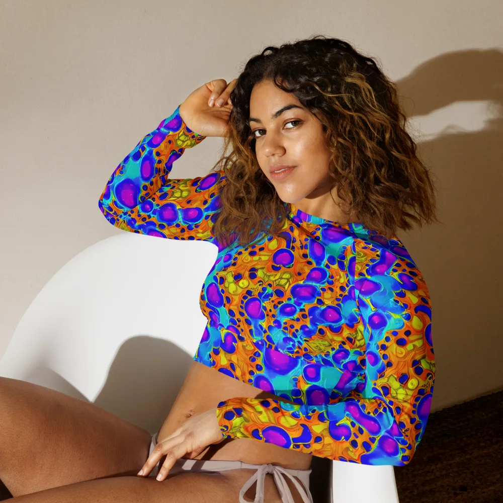 Bubble Reactor on Long Sleeve Crop Top — Left Front