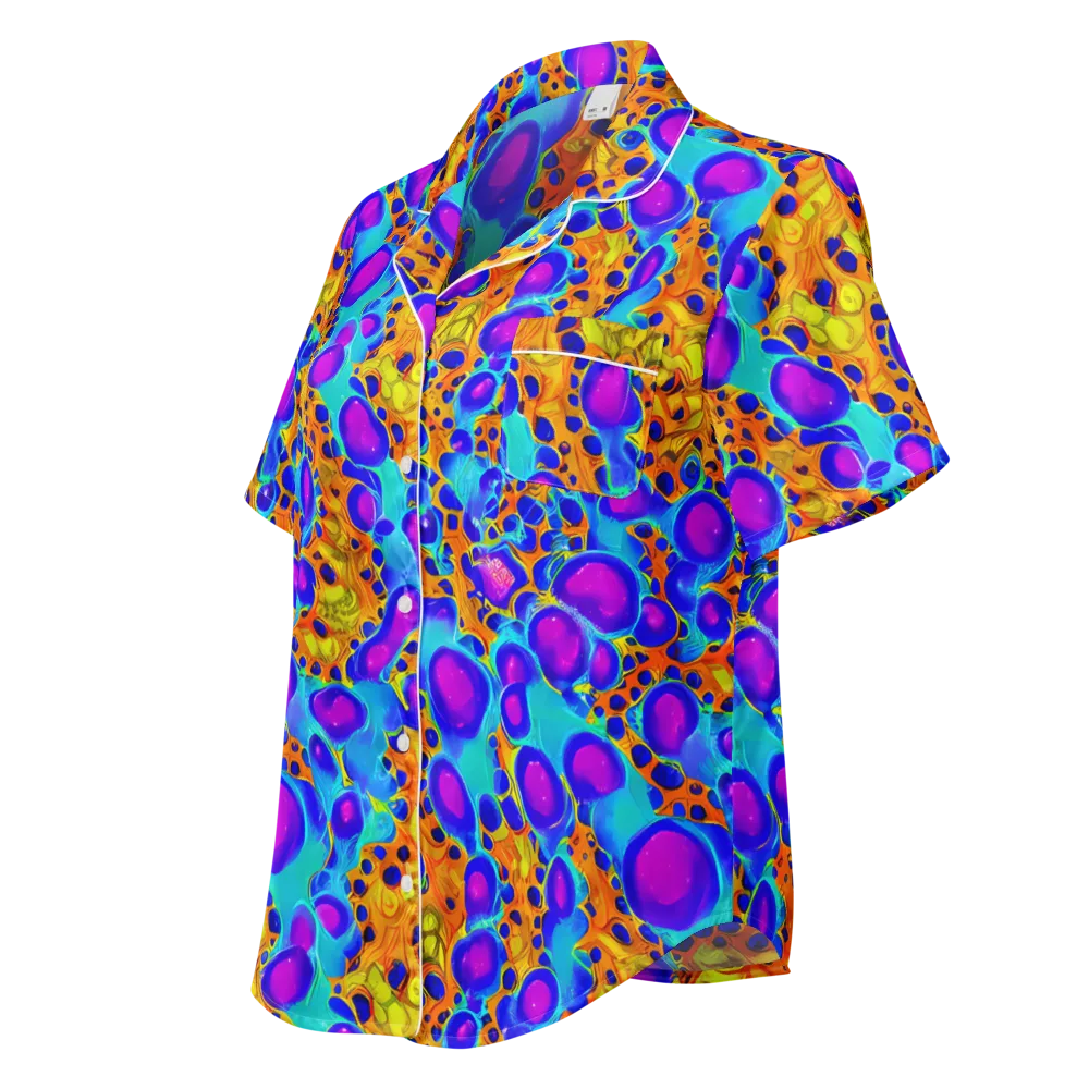 Bubble Reactor on Women's Short Sleeve Pajama Top — Left Front