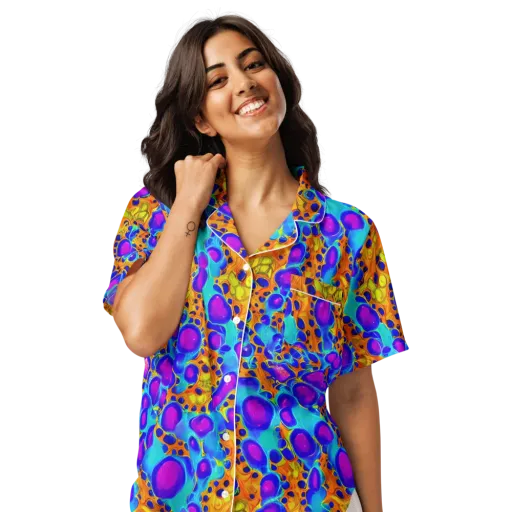 Bubble Reactor on a Women's Short Sleeve Pajama Top