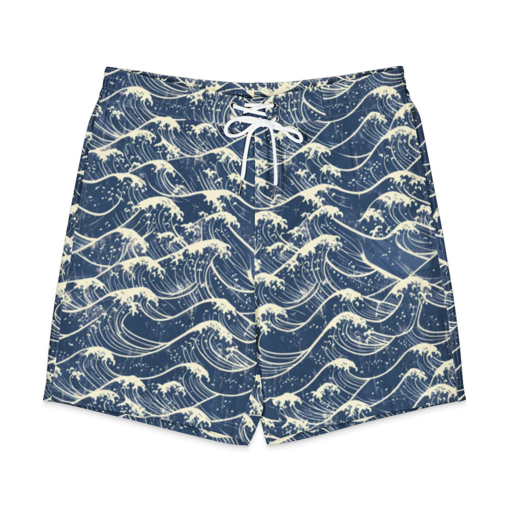 Ukiyo Wave on Men's Board Shorts — Front