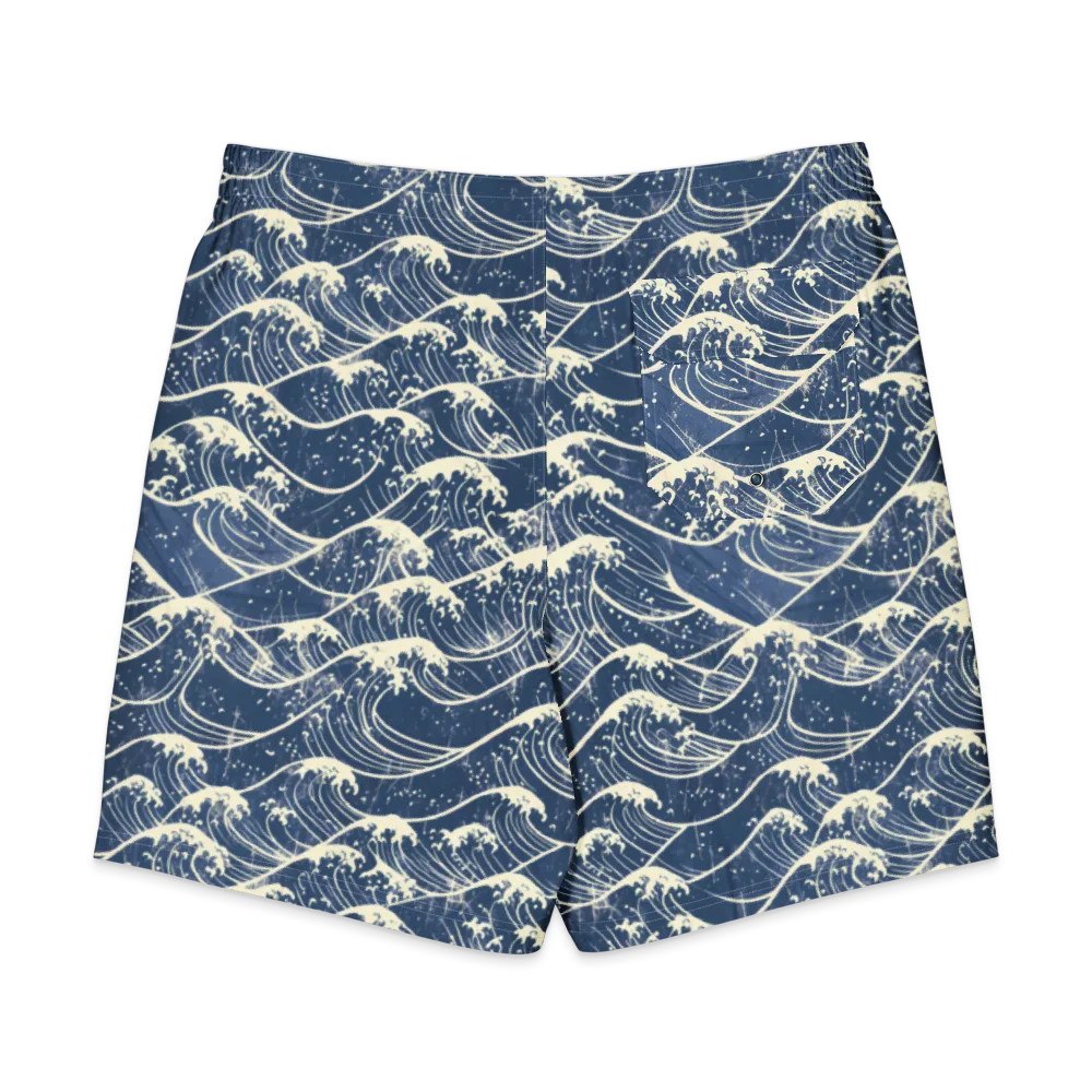 Ukiyo Wave on Men's Board Shorts — Back