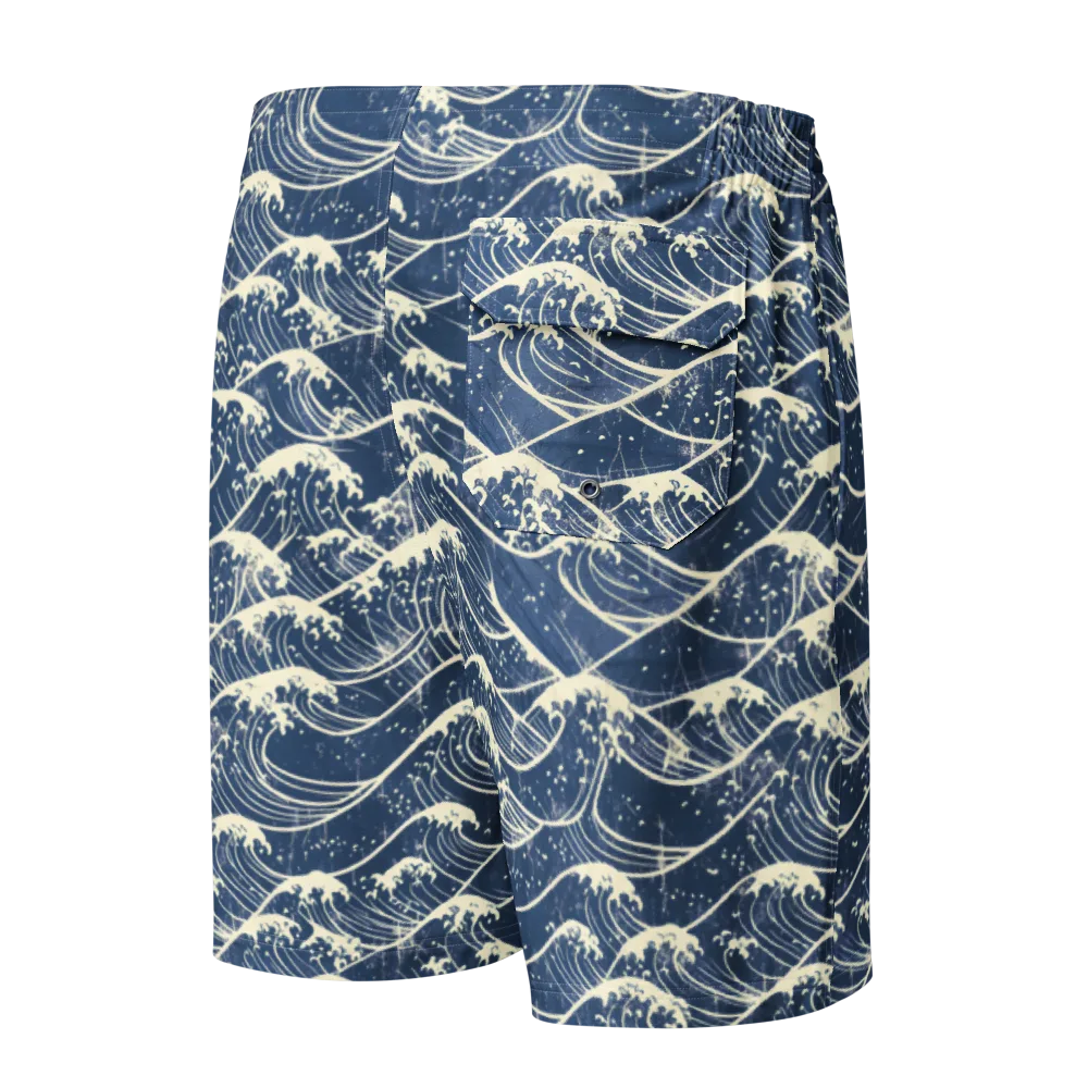 Ukiyo Wave on Men's Board Shorts — Back