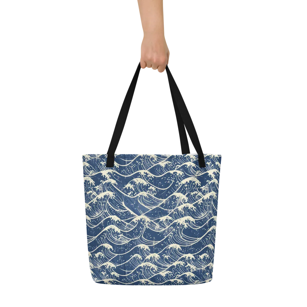 Ukiyo Wave on Large Tote Bag W/ Pocket — Front