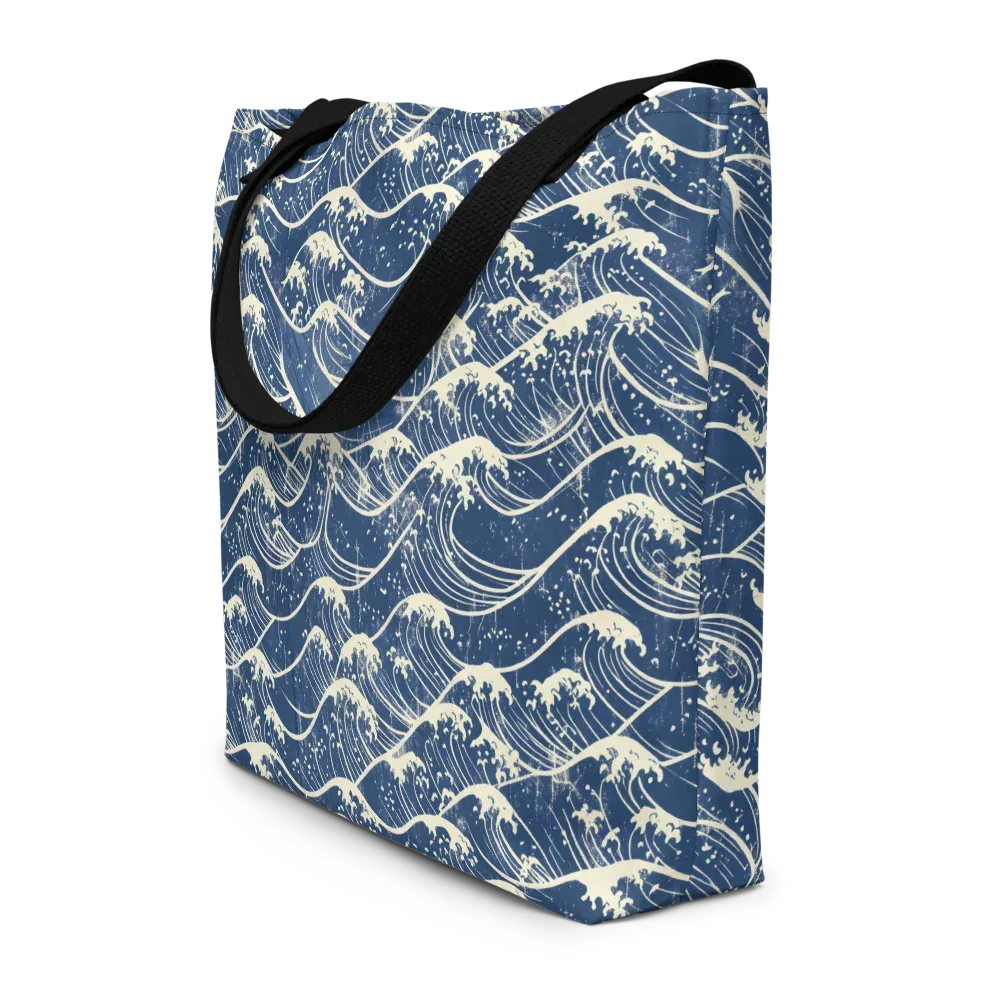 Ukiyo Wave on Large Tote Bag W/ Pocket — Front