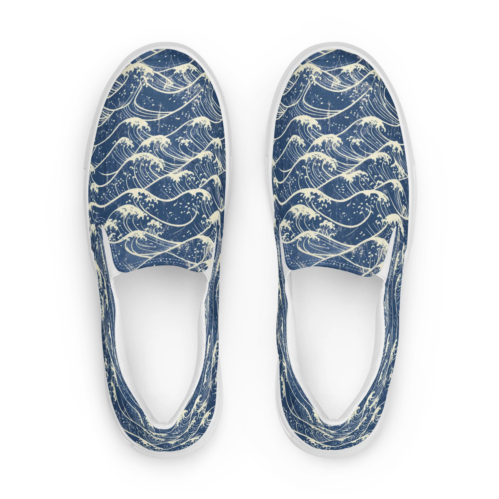 Ukiyo Wave on Women's Slip-On Canvas Shoes — Front