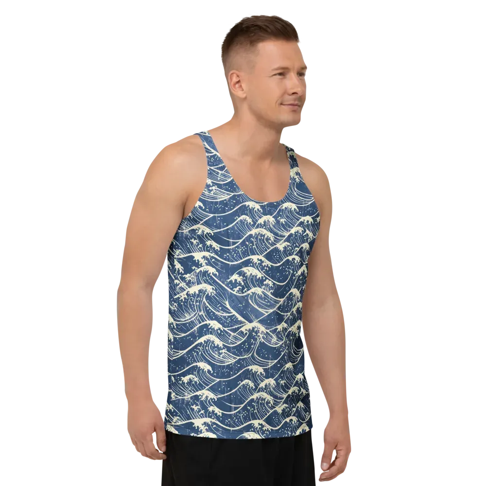 Ukiyo Wave on Men's Tank Top — Right Front