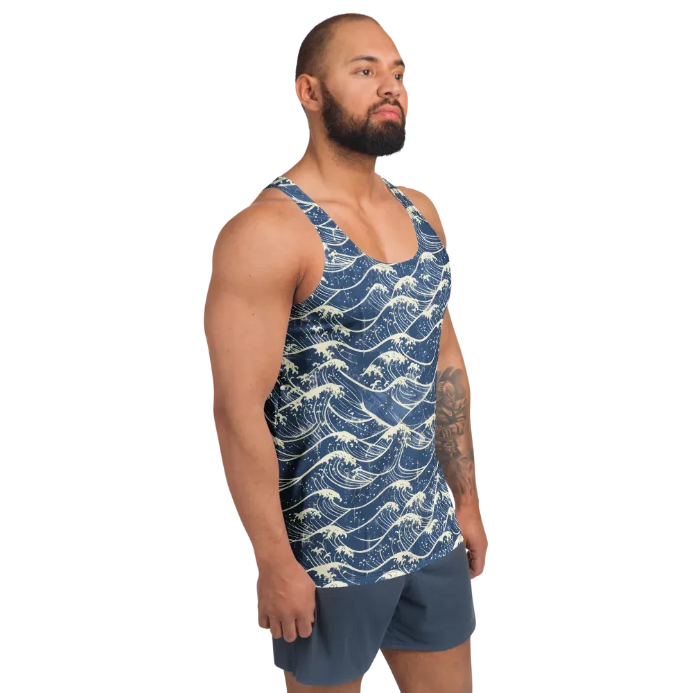 Ukiyo Wave on Men's Tank Top — Right Front