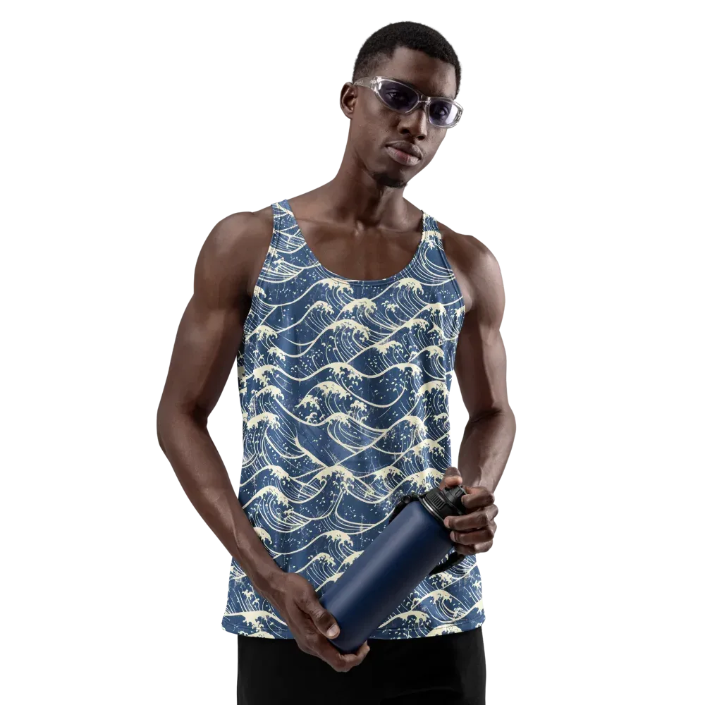 Ukiyo Wave on Men's Tank Top — Front