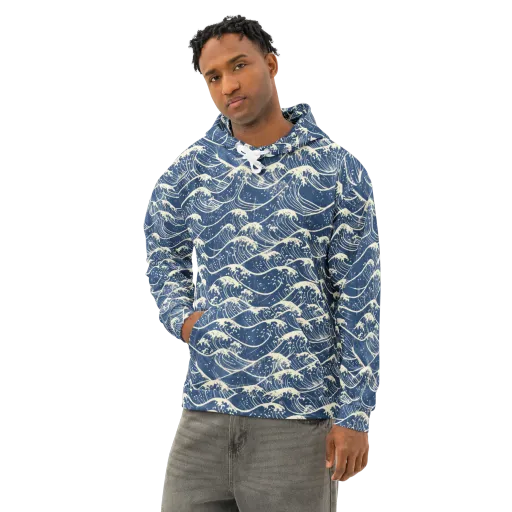 Ukiyo Wave on a Cotton Hoodie
