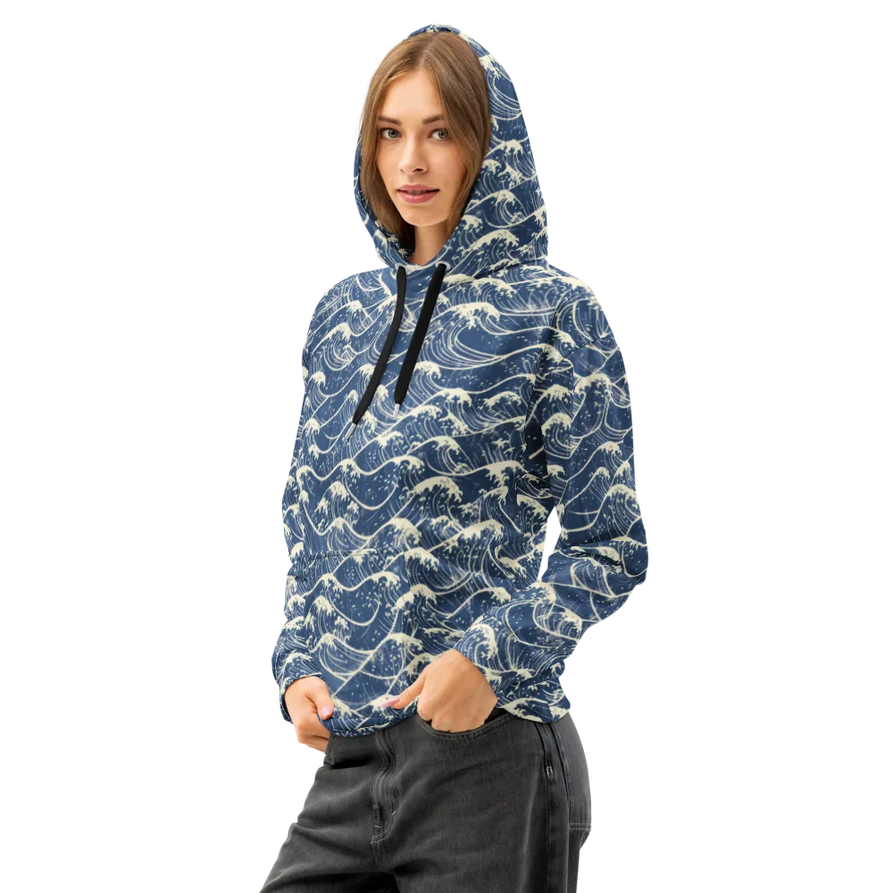 Ukiyo Wave on Cotton Hoodie — Left Front