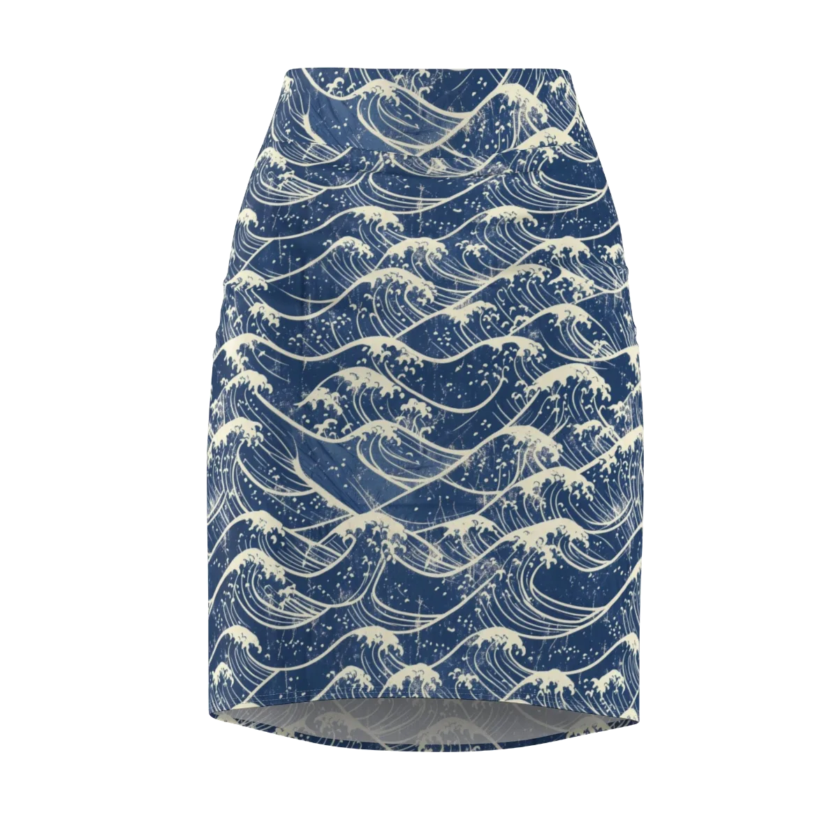 Ukiyo Wave on Pencil Skirt — Front