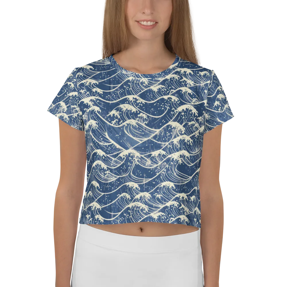 Ukiyo Wave on Crop Tee — Front