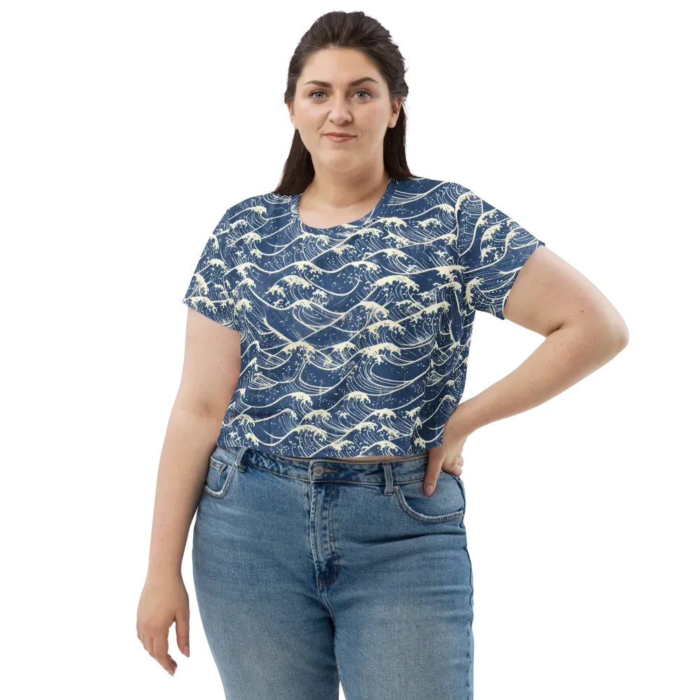 Ukiyo Wave on Crop Tee — Front