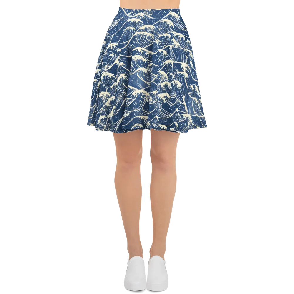 Ukiyo Wave on Skater Skirt — Front
