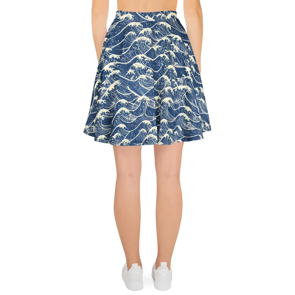 Ukiyo Wave on Skater Skirt — Back
