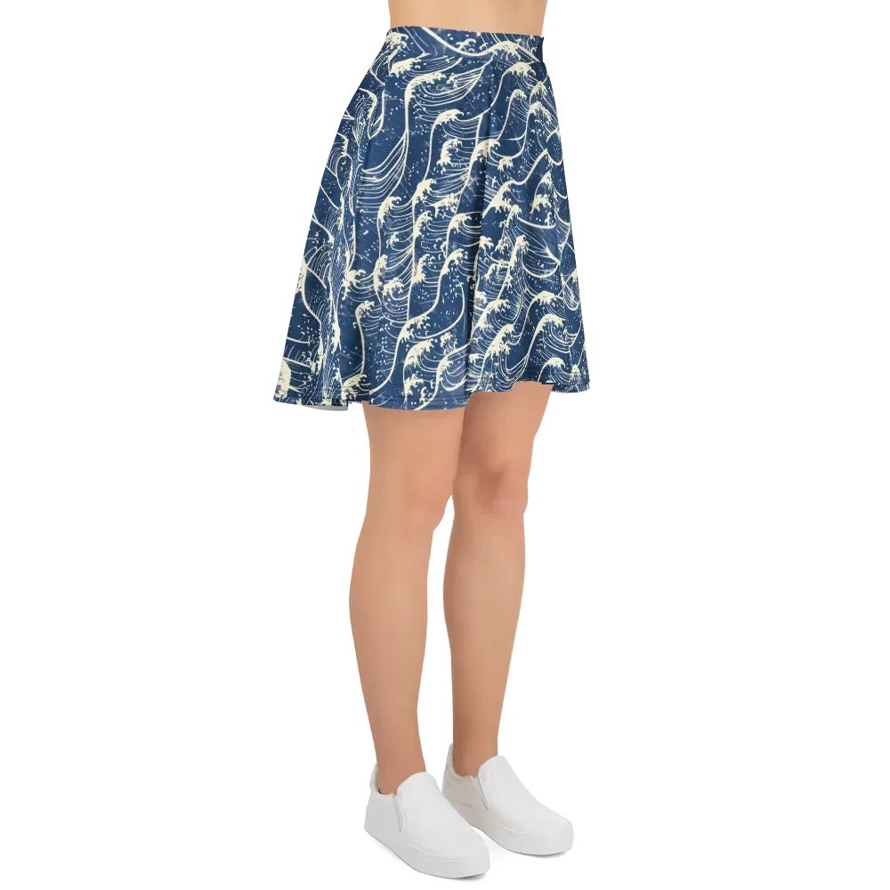 Ukiyo Wave on Skater Skirt — Right