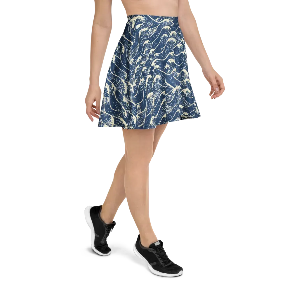 Ukiyo Wave on Skater Skirt — Right