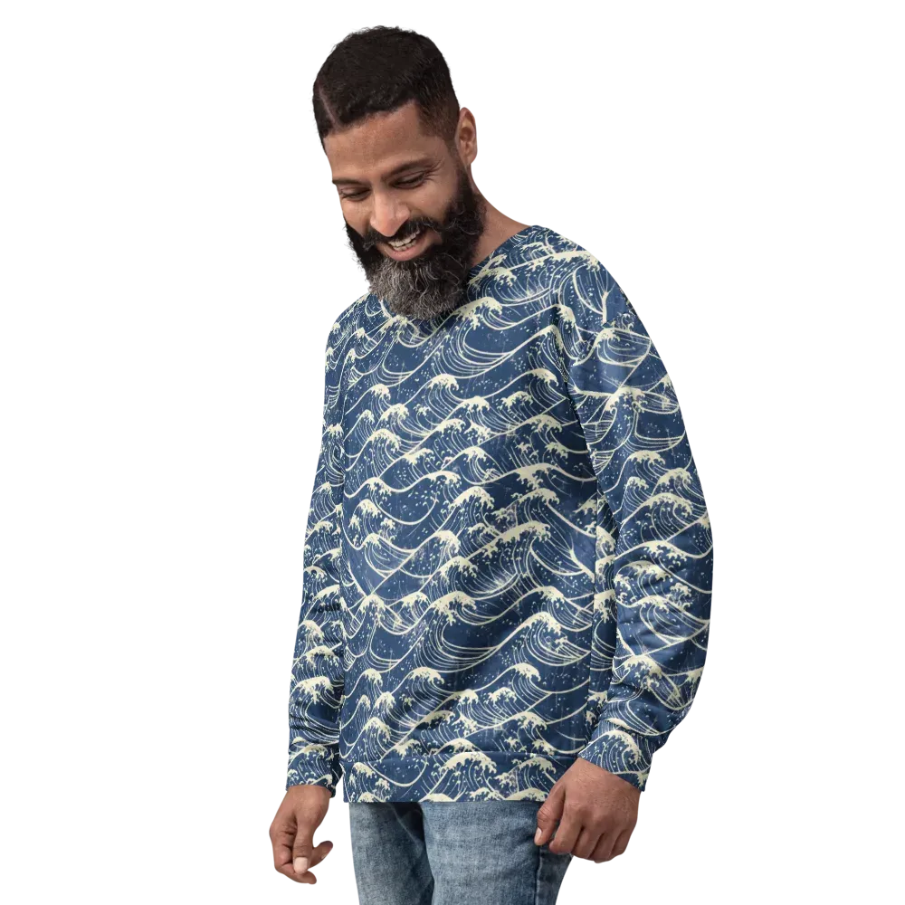 Ukiyo Wave on Sweatshirt — Left Front
