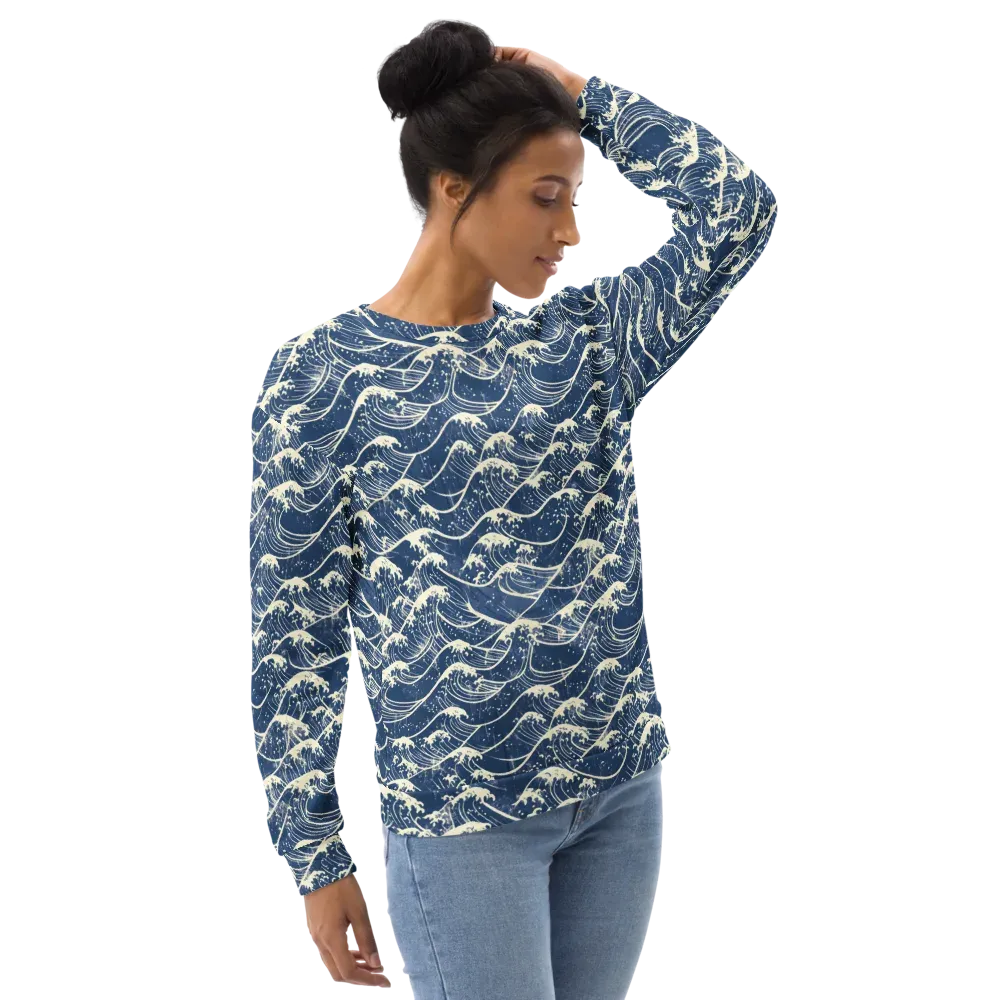 Ukiyo Wave on Sweatshirt — Right Front
