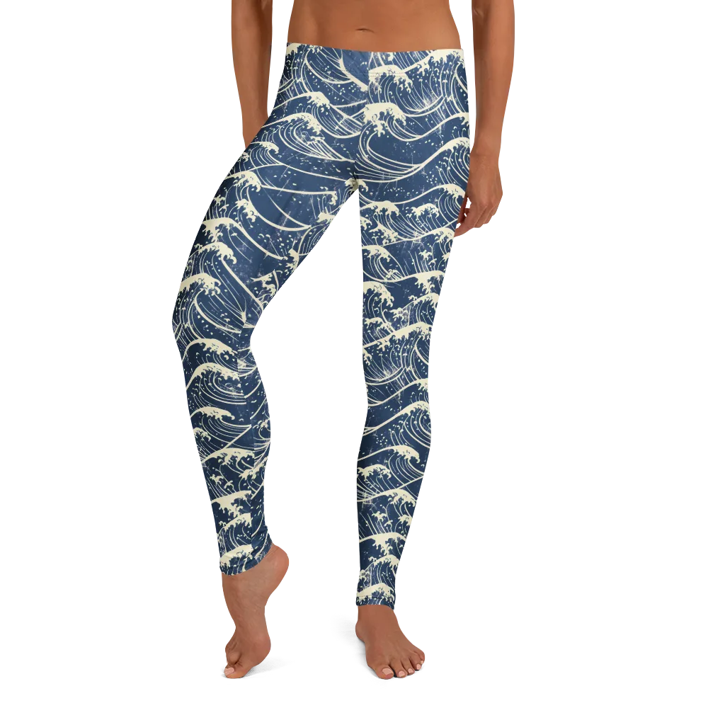 Ukiyo Wave on Leggings — Front
