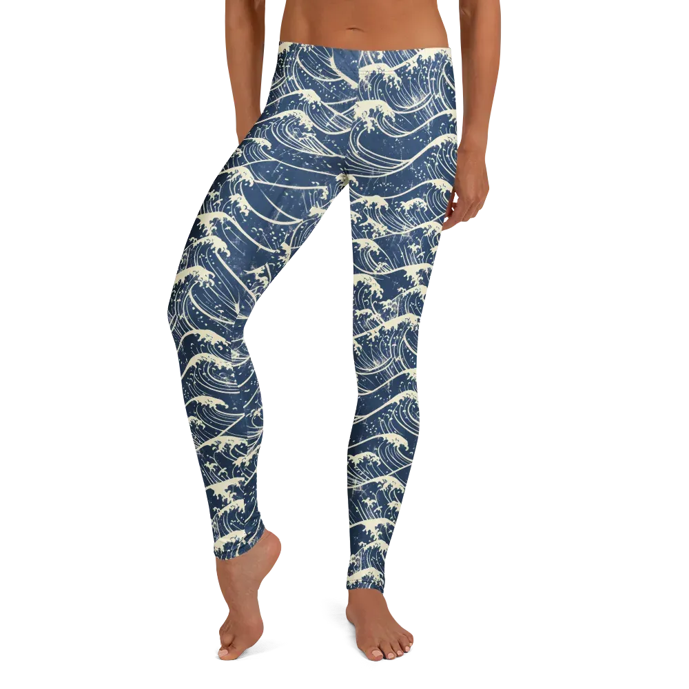 Ukiyo Wave on Leggings — Front
