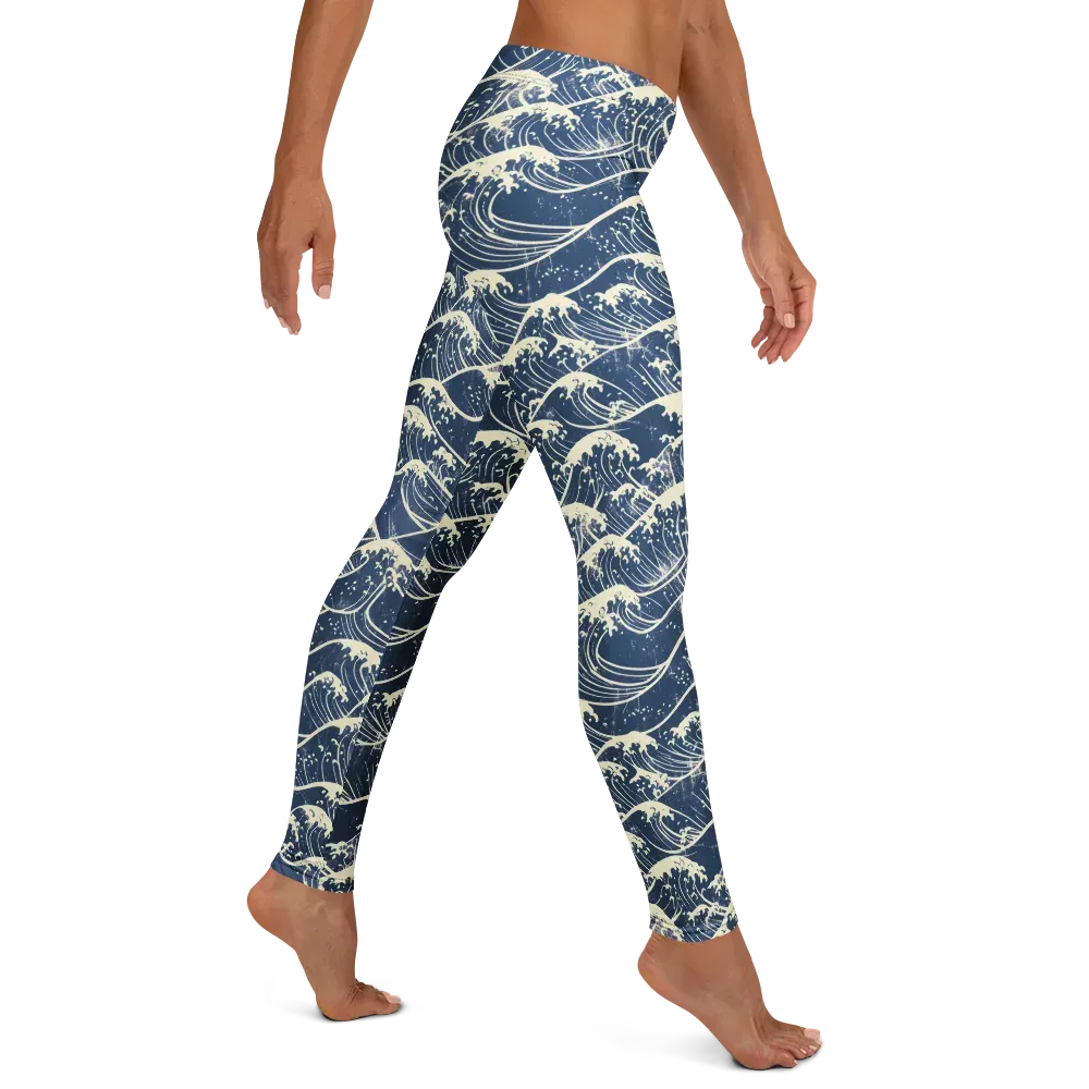 Ukiyo Wave on Leggings — Right