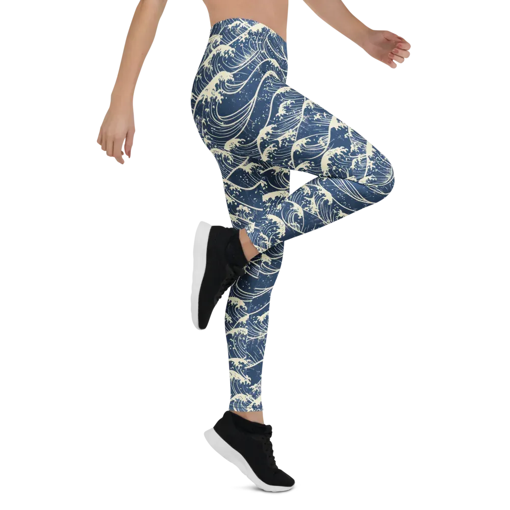 Ukiyo Wave on Leggings — Right