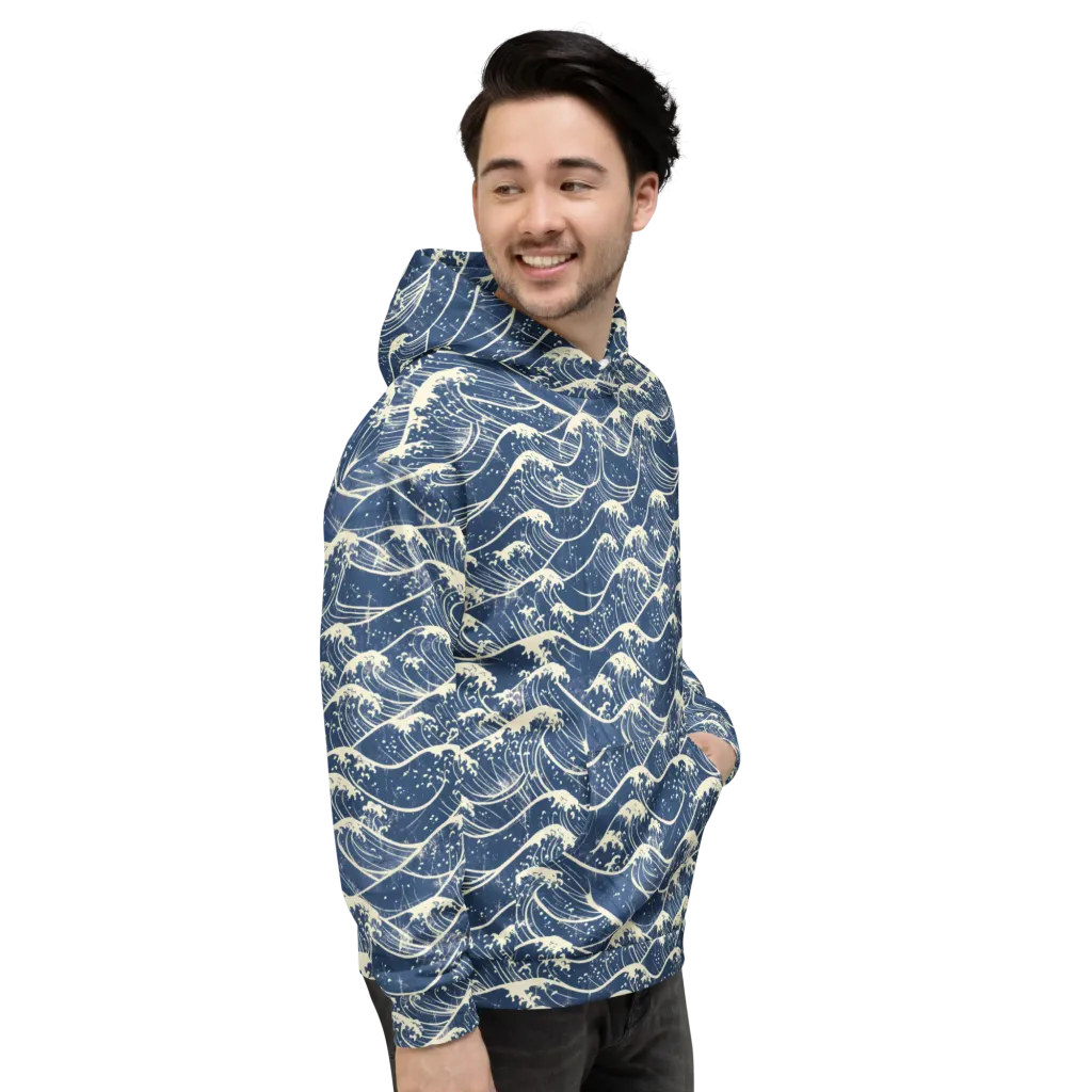 Ukiyo Wave on Hoodie — Right