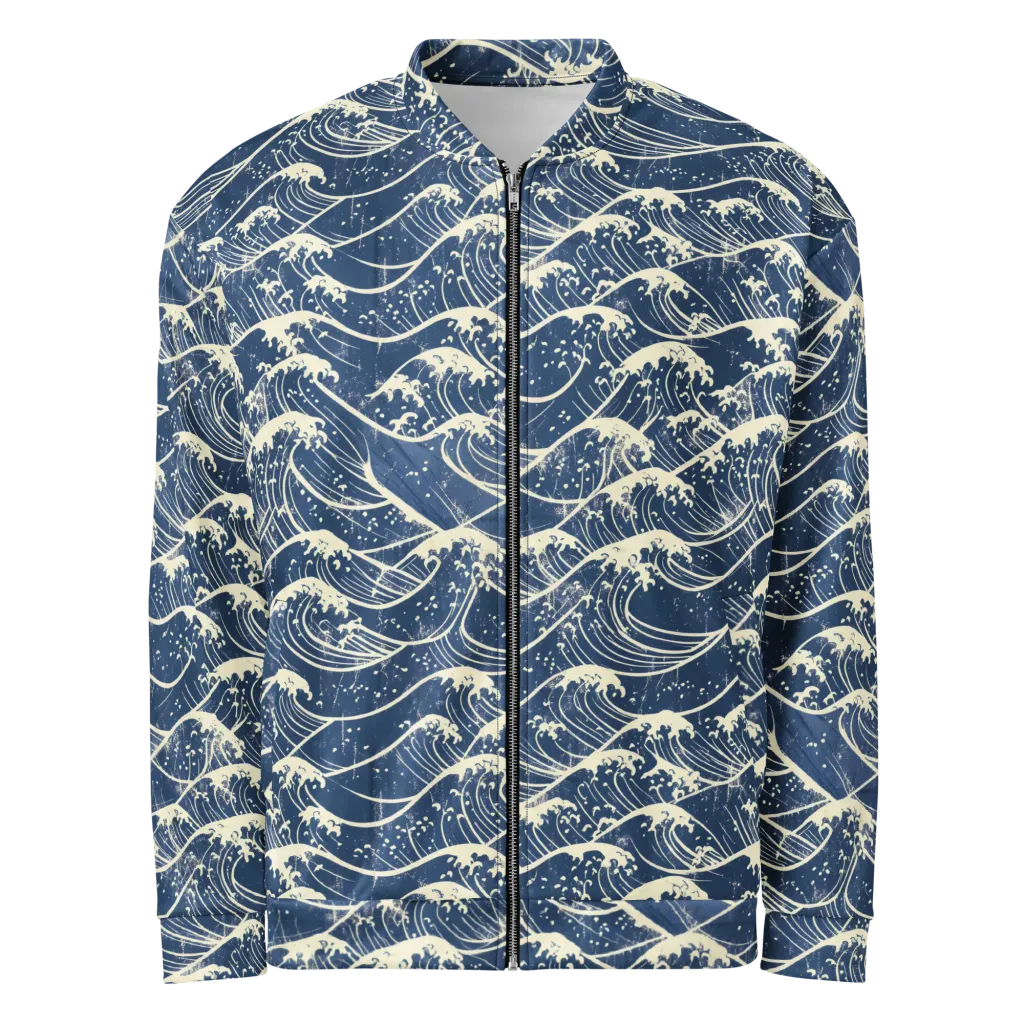 Ukiyo Wave on Bomber Jacket — Front
