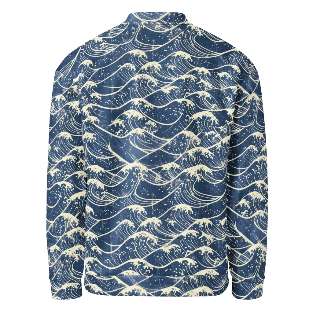 Ukiyo Wave on Bomber Jacket — Back