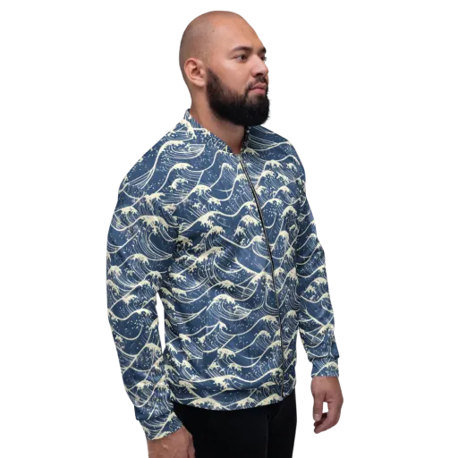 Ukiyo Wave on a Bomber Jacket