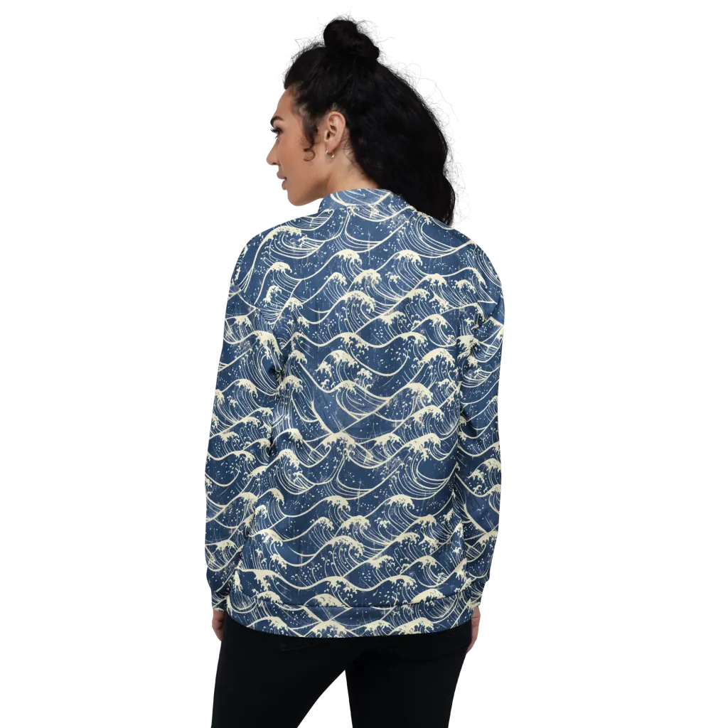 Ukiyo Wave on Bomber Jacket — Back