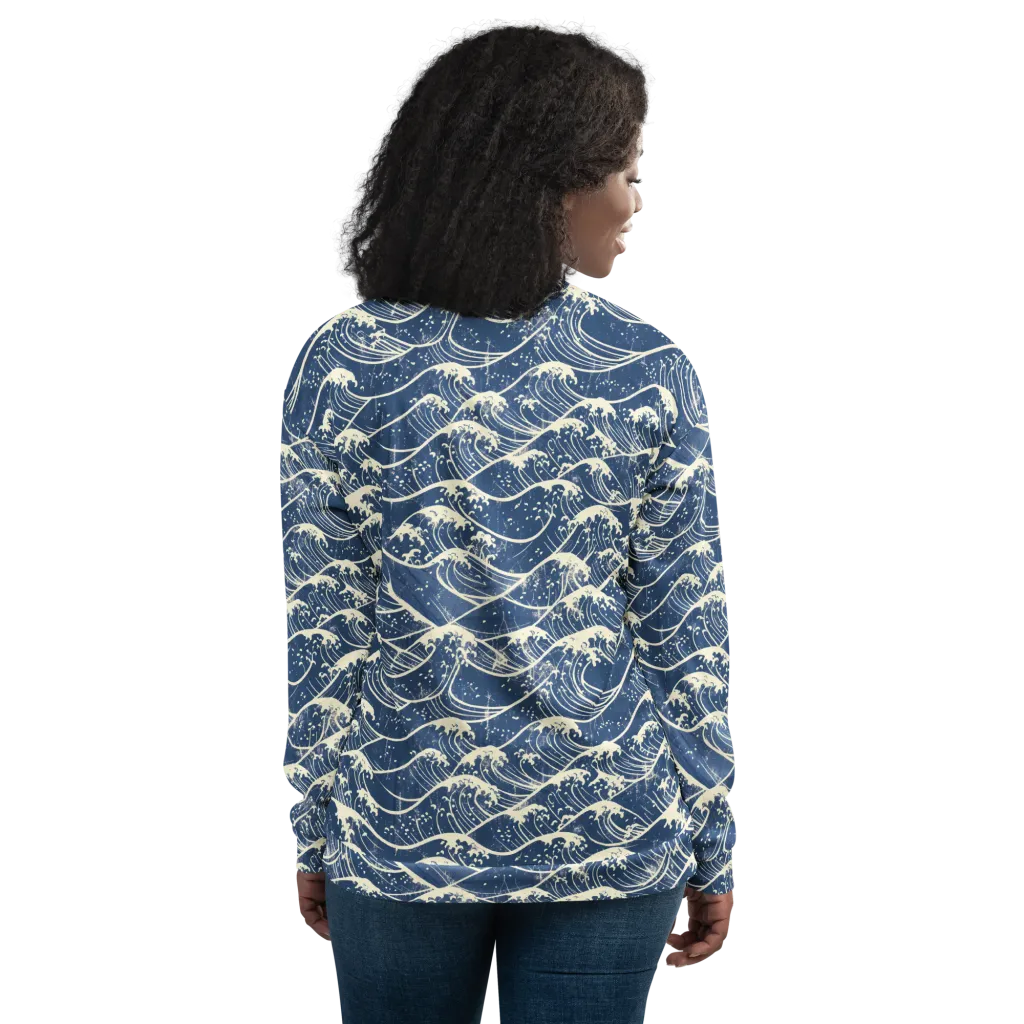 Ukiyo Wave on Bomber Jacket — Back
