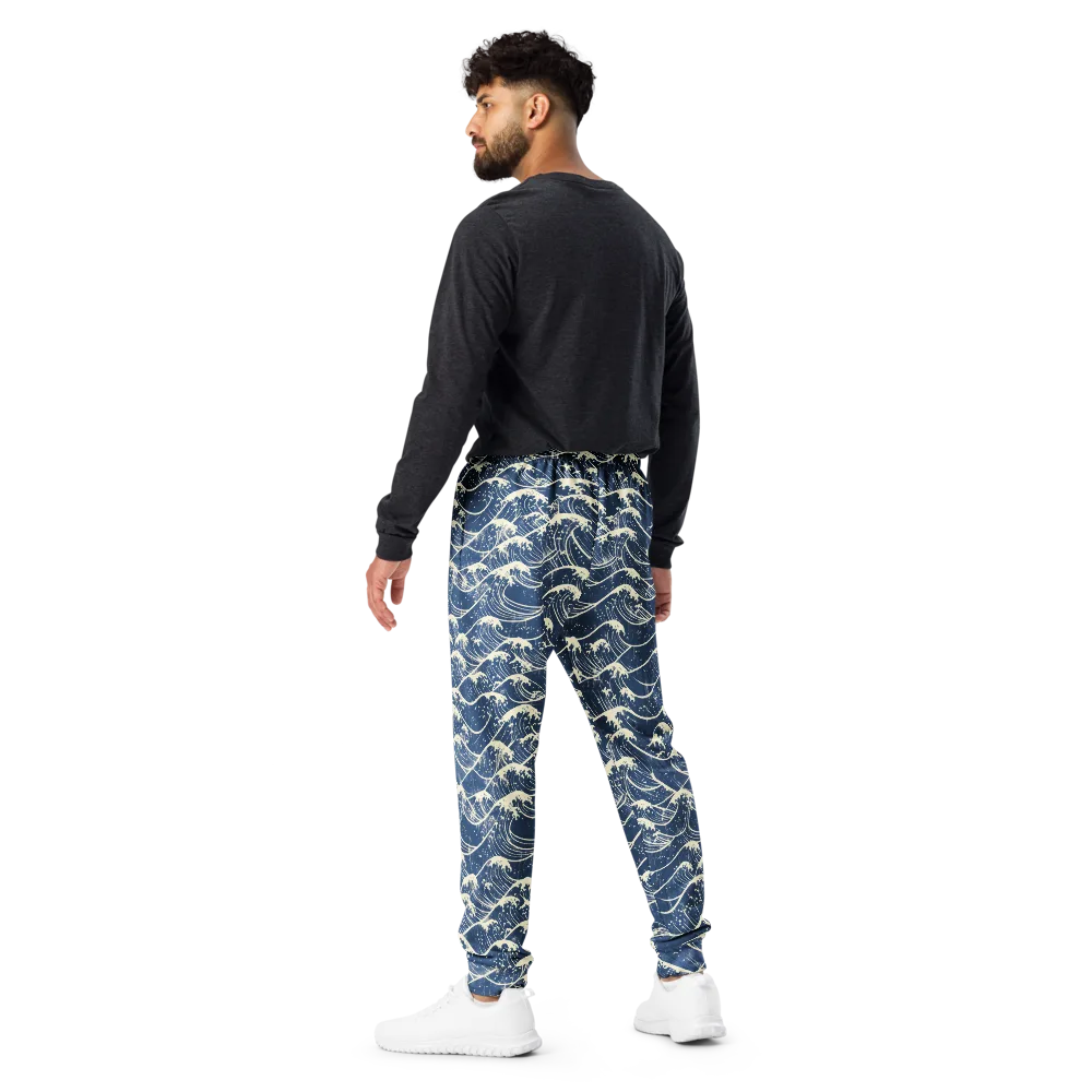 Ukiyo Wave on Men's Joggers — Back