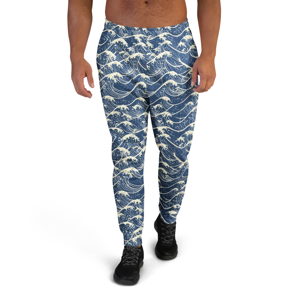Ukiyo Wave on Men's Joggers — Front