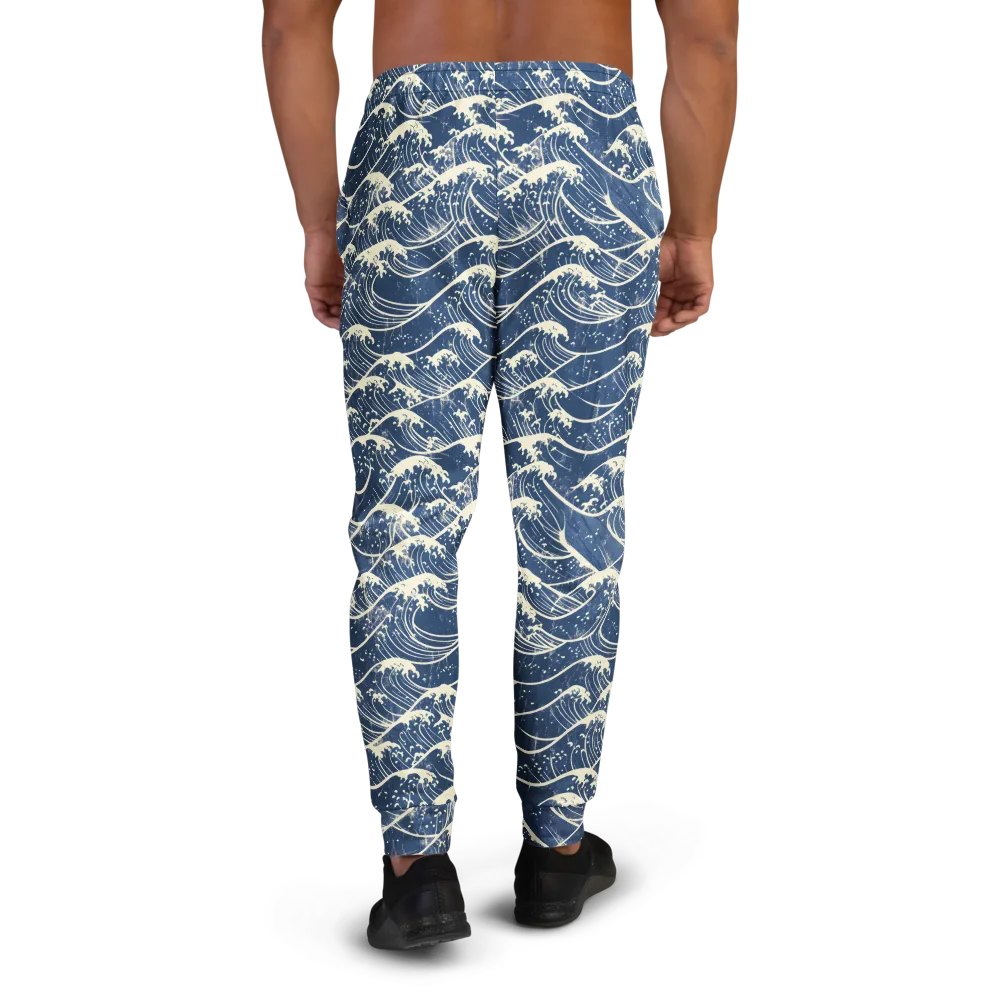 Ukiyo Wave on Men's Joggers — Back